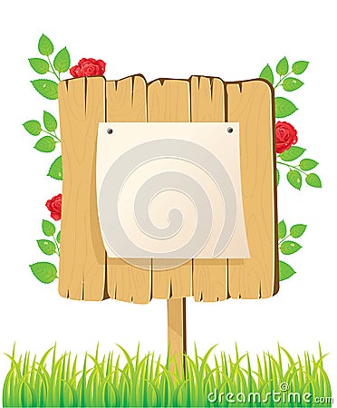 Vector wood with roses Vector Illustration