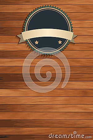 Vector wood texture with vintage badges Vector Illustration