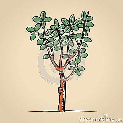 Vector woodcut print style tree Vector Illustration