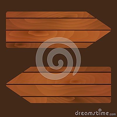 Vector wooden banners signs boards with texture eps10 Vector Illustration