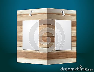 Vector wooden exhibition stand Vector Illustration