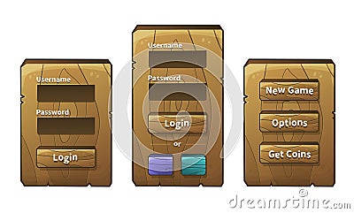 Vector wooden menu Vector Illustration