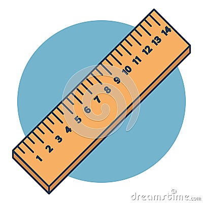 Vector wooden rulers in centimeter isolated on blue background Vector Illustration