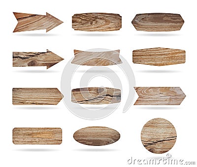 Vector wooden sign boards Vector Illustration