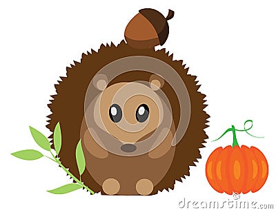 Vector Woodland Animal. Funny hedgehog. Vector Illustration