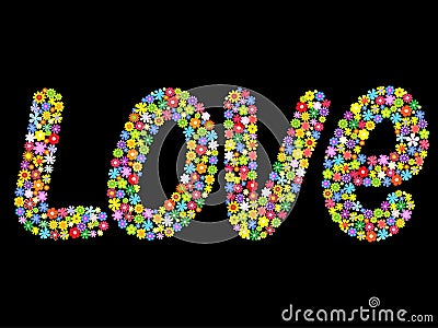 Vector word love Vector Illustration