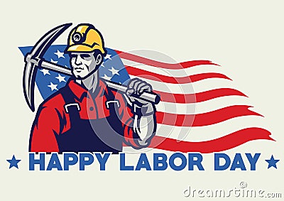 Worker american labor day design Vector Illustration