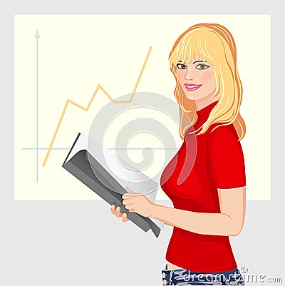 Vector Working Girl Vector Illustration