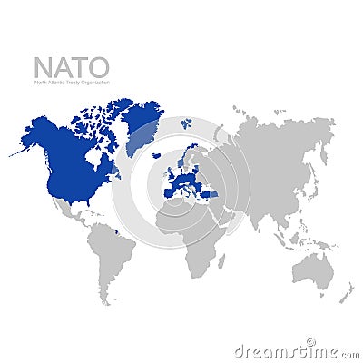 world map with nato member state Vector Illustration