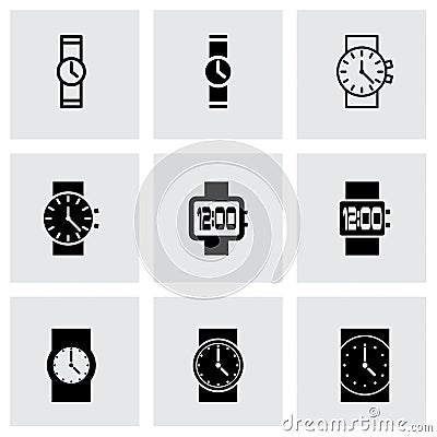 Vector wristwatch icon set Vector Illustration