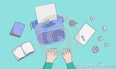 Vector writer workplace Vector Illustration
