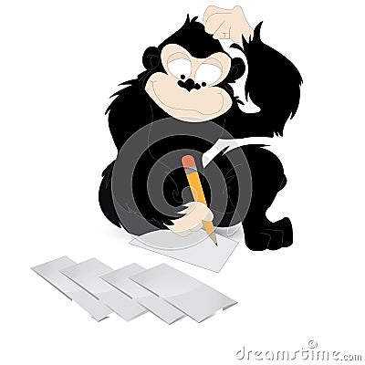 Vector Writing Black Gorilla Stock Photo