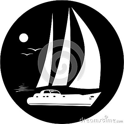 Vector yacht icon Vector Illustration