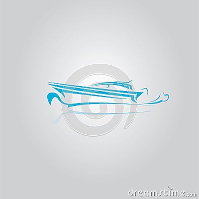 Vector yacht icon Vector Illustration