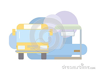 Stop according to the approved schedule Vector Illustration