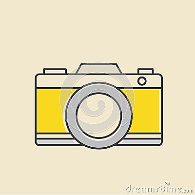 Vector of yellow camera icon Vector Illustration