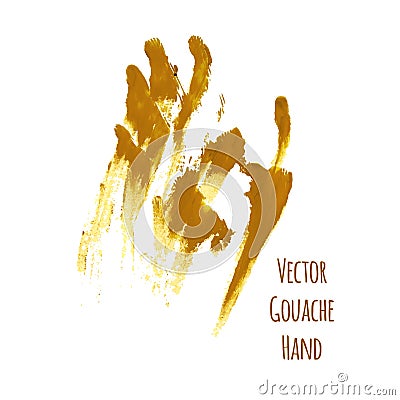 Vector yellow greased hand imprint Vector Illustration