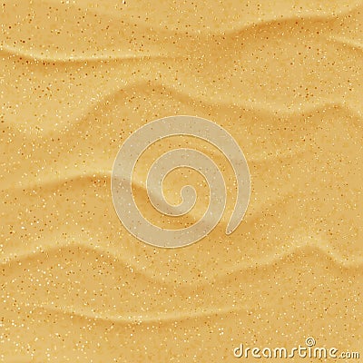 Vector yellow sand beach seamless texture. Abstract summer nature background. Desert dune realistic illustration Vector Illustration