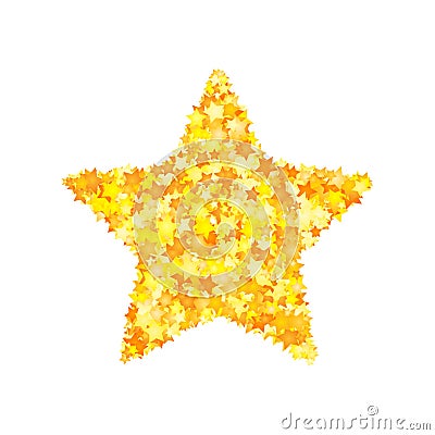 Vector yellow stars font, star shape Vector Illustration