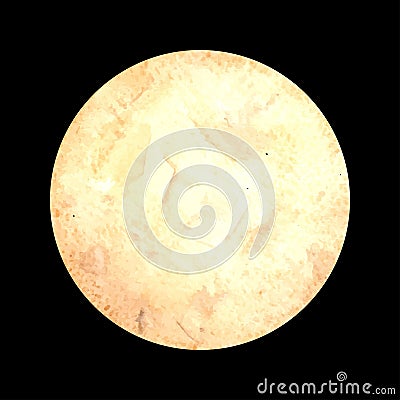 Watercolor planet on black background Stock Photo