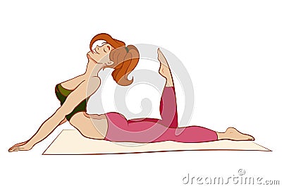 Vector yoga illustration. Healthy lifestyle. Vector Illustration