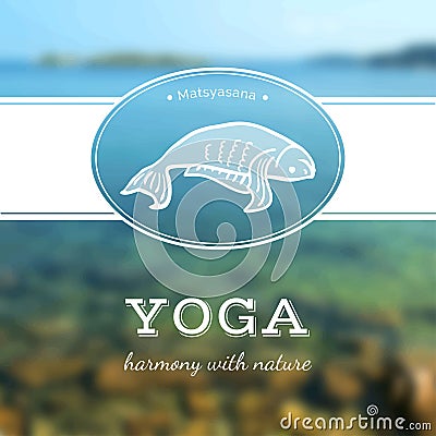 Vector yoga illustration. Yoga poster with yoga pose. Vector Illustration