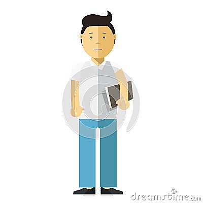 Vector young boy or student. Vector Illustration