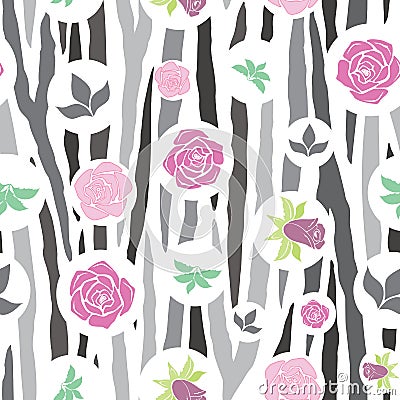 Vector Zebra Print Floral pattern background Vector Illustration