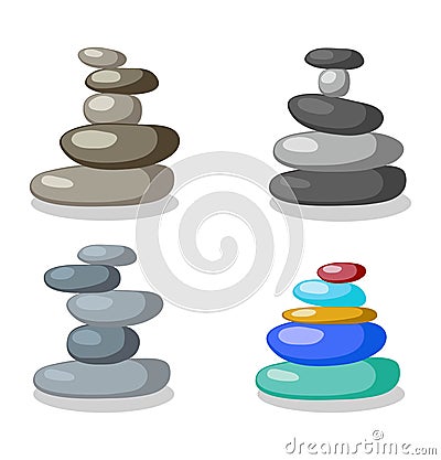 Vector zen rock stones stack in balance Vector Illustration