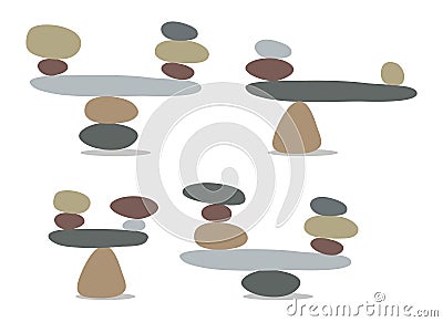 Vector zen rock stones stack in balance Vector Illustration