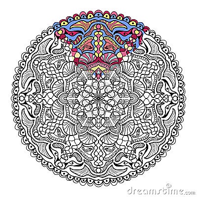 Vector zendala for coloring. Coloring book for adults Vector Illustration
