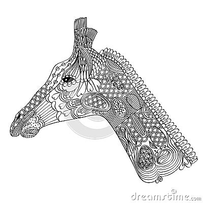 Vector zentangle giraffe Vector Illustration