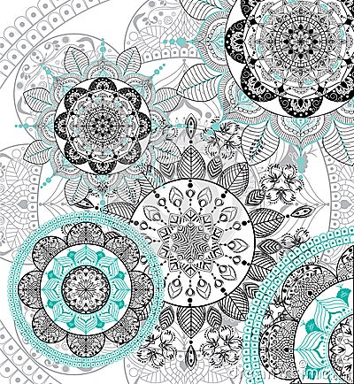 Vector Zentangle mandala background Vector Illustration