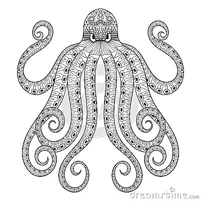 Download Vector Zentangle Octopus Print For Adult Coloring Page ...