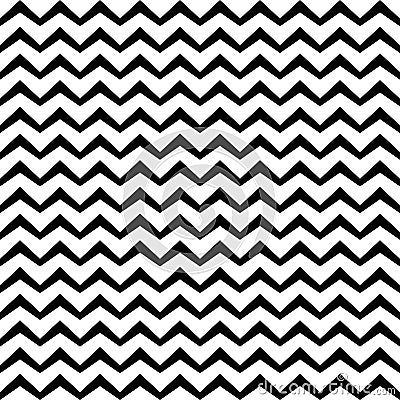 Vector Zigzag black and white Seamless Pattern. Curved Wavy Zig Zag Line Vector Illustration