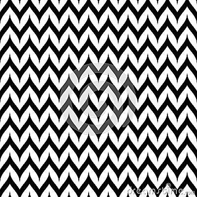 Vector Zigzag Chevron Seamless Pattern. Curved Wavy Zig Zag Line Vector Illustration