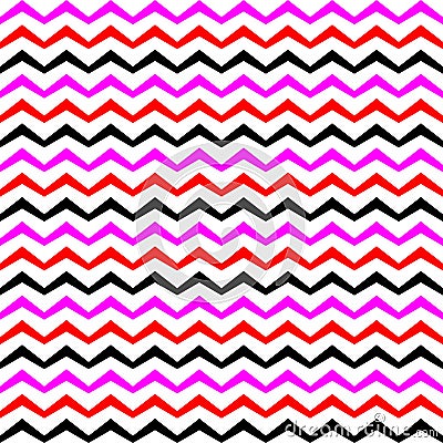 Vector Zigzag multicolourd Seamless Pattern. Curved Wavy Zig Zag Line Vector Illustration