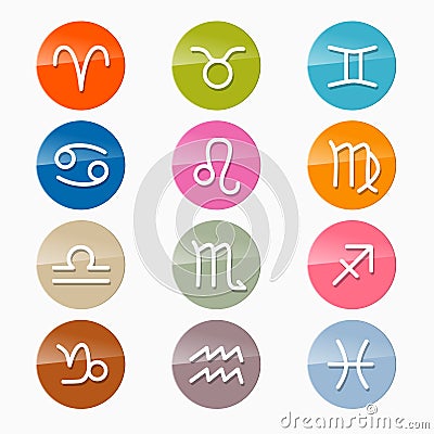 Vector Zodiac, Horoscope Circle Symbols Vector Illustration