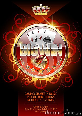 Vectorburning poster template for night casino party Vector Illustration