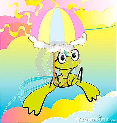Vectorial cartoon style illustration with frog Vector Illustration