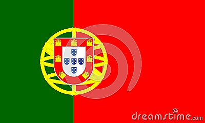 Vectorial illustration of the flag of Portugal Cartoon Illustration