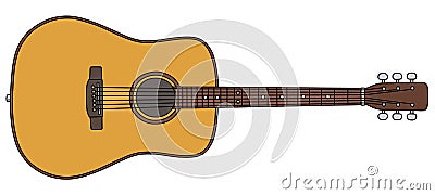 The classic accoustic guitar Vector Illustration