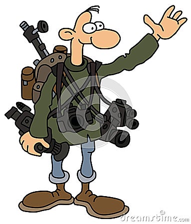 The funny photographer Vector Illustration