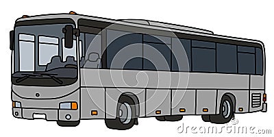 The gray touristic bus Vector Illustration