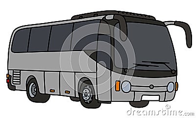 The gray touristic bus Vector Illustration