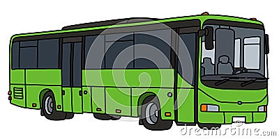 The light green touristic bus Vector Illustration