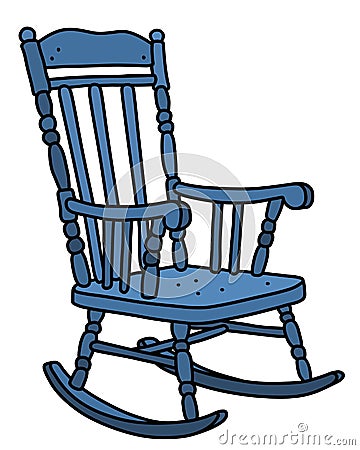 The classic blue rocking chair Vector Illustration