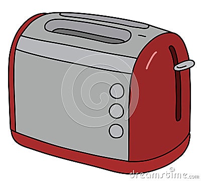 The red and steel electric toaster Vector Illustration