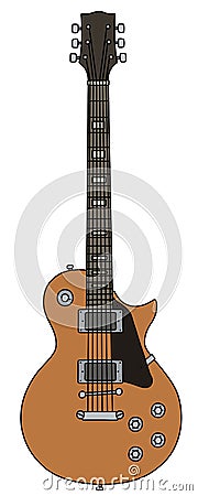 The retro beige electric guitar Vector Illustration