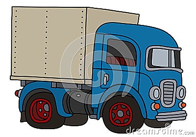 The retro blue delivery truck Vector Illustration